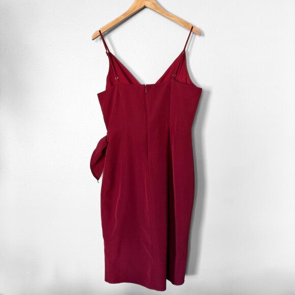 BCBGeneration Faux Wrap Burgundy Red Mini Dress Womens Size 12 Holiday Party - Picture 4 of 15